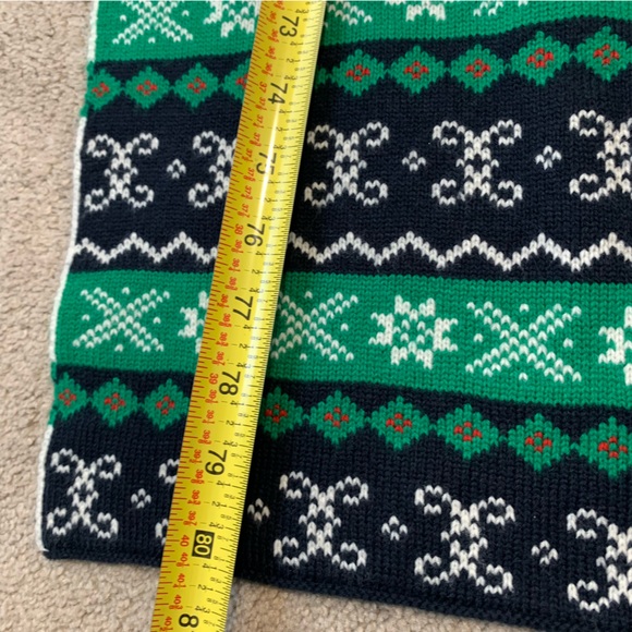 J Crew Fair Isle Polka Dot Holiday Winter Scarf One Size - Picture 4 of 7